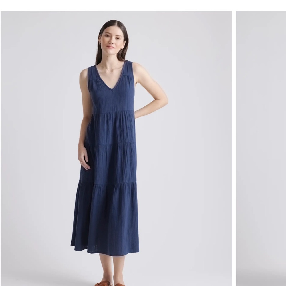Quince 100% Organic Cotton Gauze Tiered Maxi Dress - Picture 7 of 8